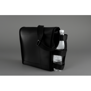 Torba Górnicza Wodoodporna MOCNA Prostokąt Czarna z koszem zewnętrznym na butelkę 1,5l.